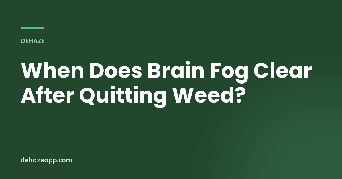 Dehaze article header reading When Does Brain Fog Clear After Quitting Weed?