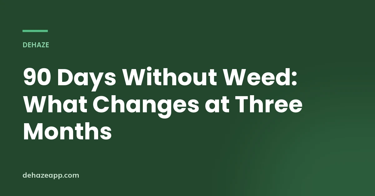 Dehaze article header reading 90 Days Without Weed: What Changes at Three Months