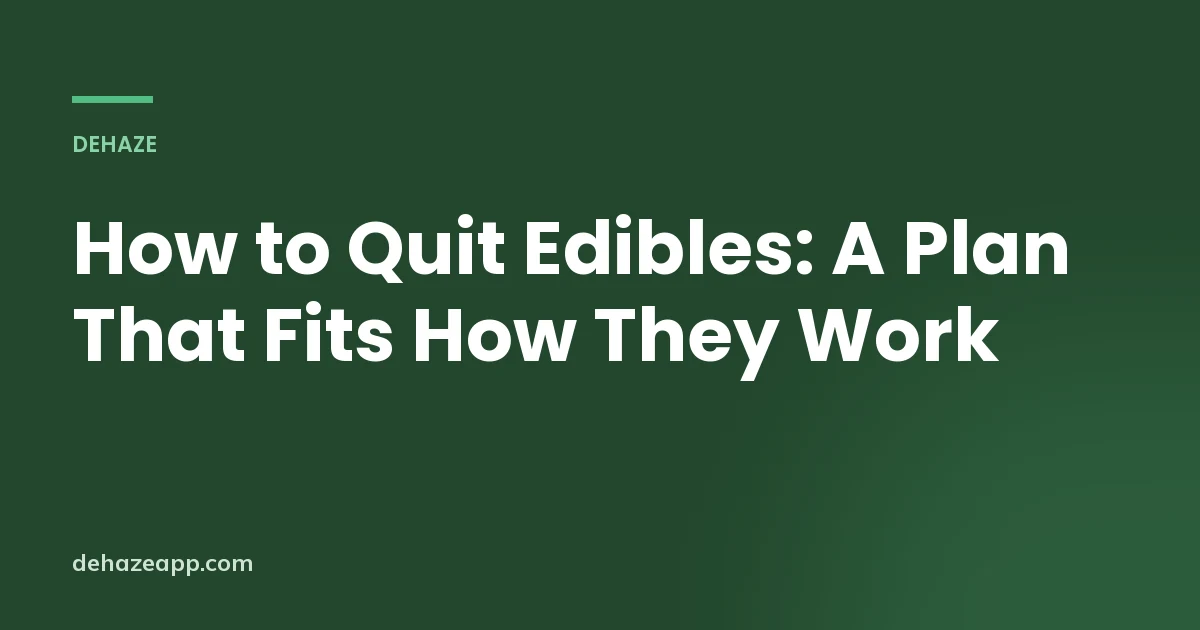Title card reading How to Quit Edibles: A Plan That Fits How They Work on a dark green background