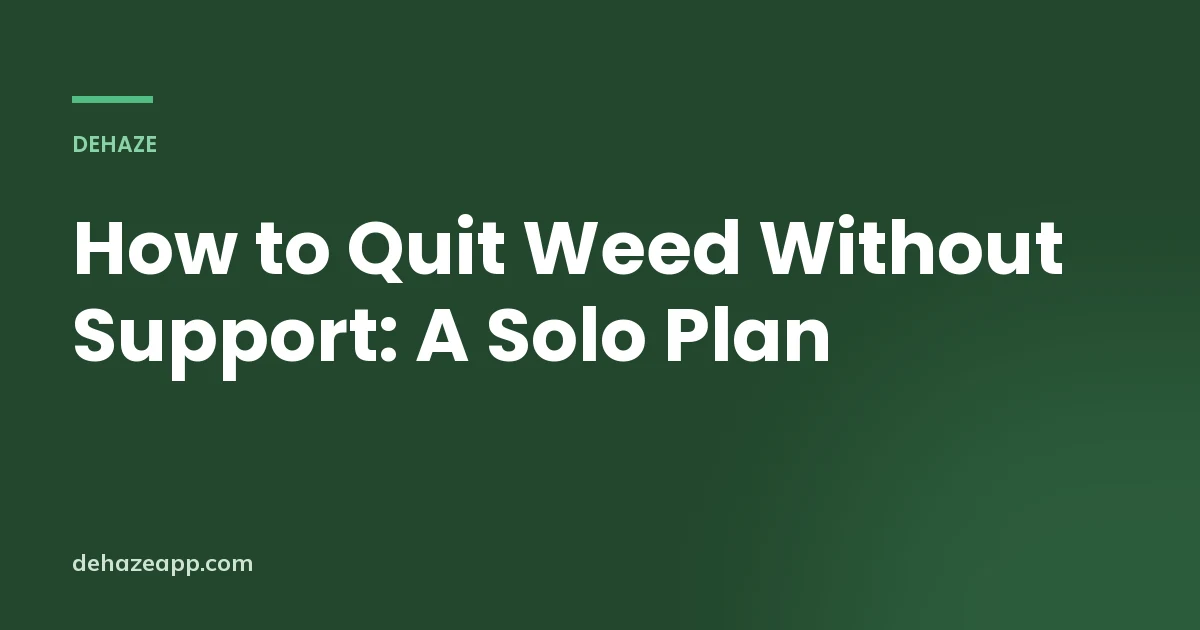 Dehaze article header reading How to Quit Weed Without Support: A Solo Plan
