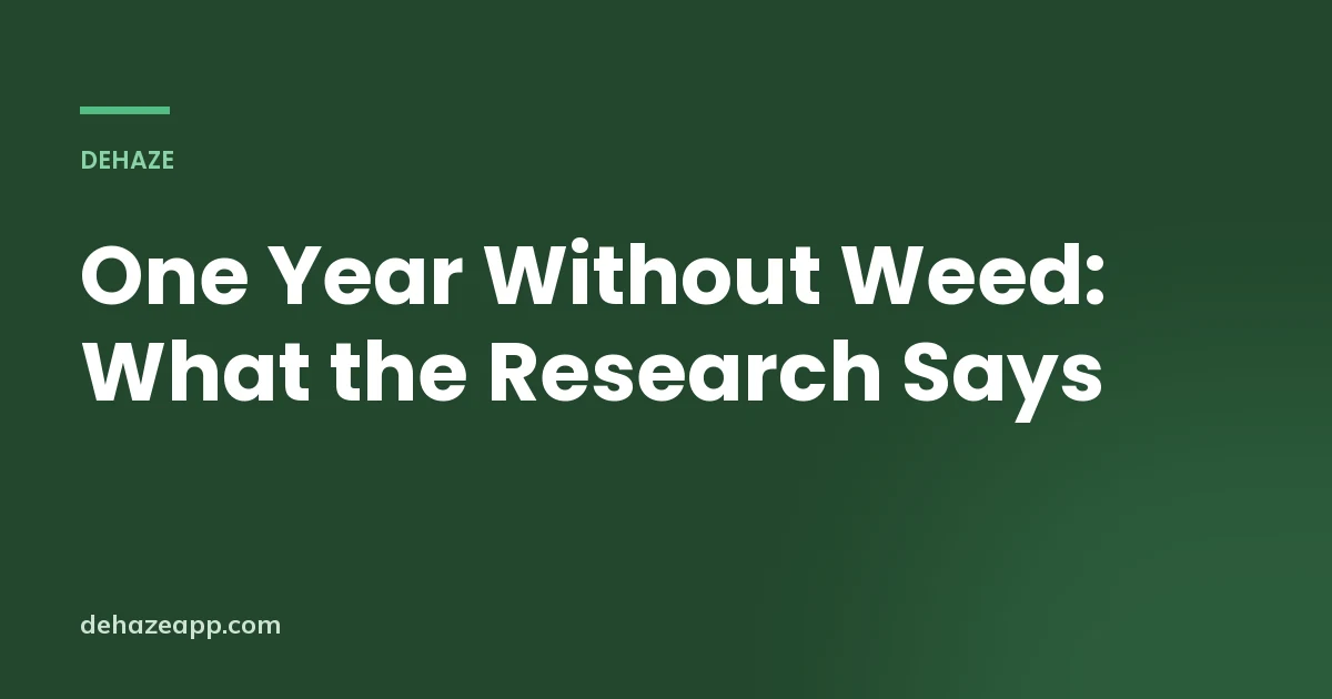 Dehaze article header reading One Year Without Weed: What the Research Says