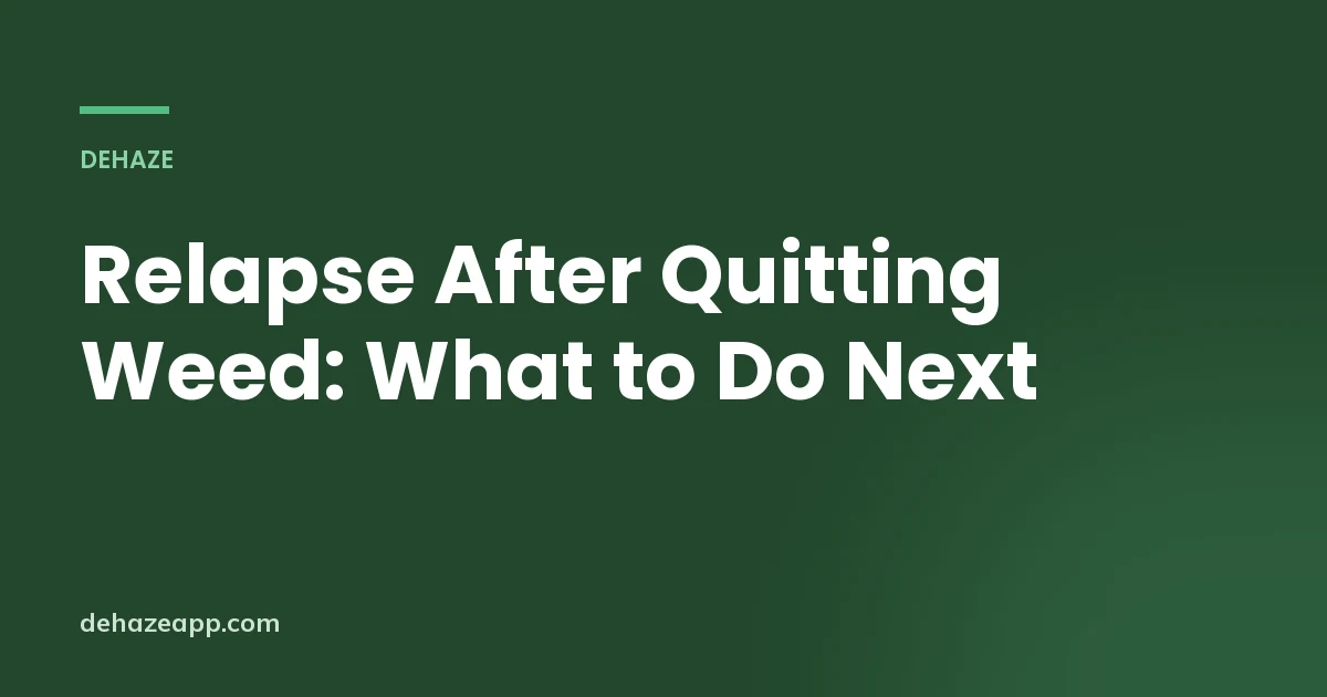 Dehaze article header reading Relapse After Quitting Weed: What to Do Next